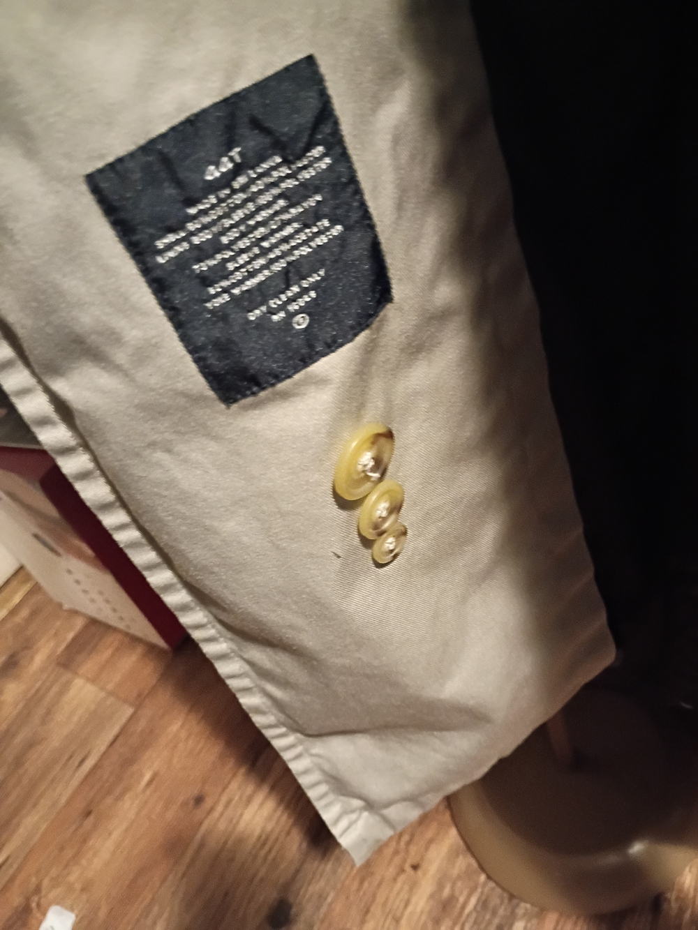 Nautica Beige Trench Coat with Contrast Buttons